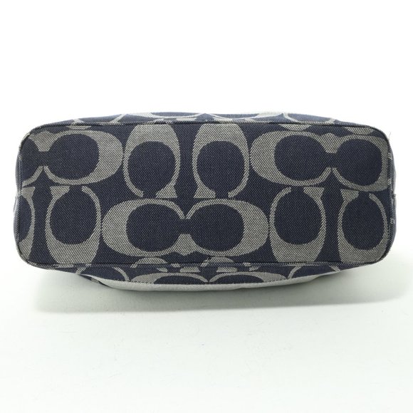 Coach Monogram Denim and Gray Canvas Shoulder Bag Purse - Picture 5 of 15